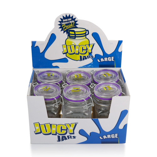 Juicy Jar Glass Storage Jar Airtight 6 Count Display
