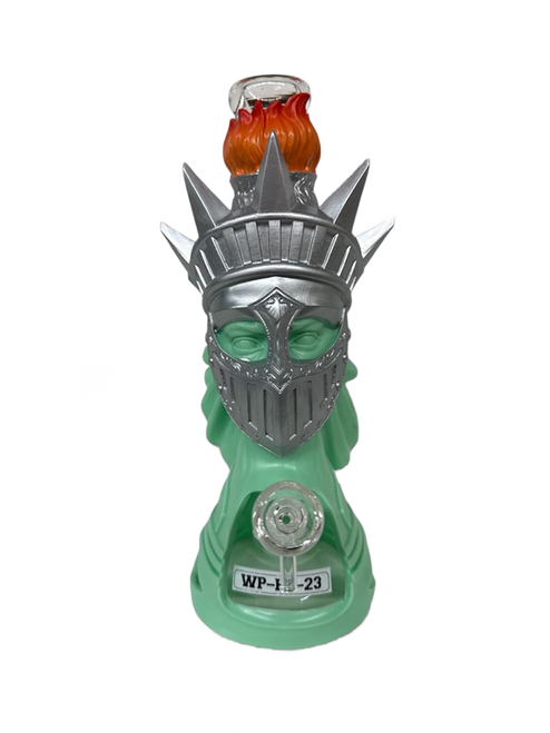 5" Water Pipe Acrylic/Glass- Statue of Liberty W Helmet
