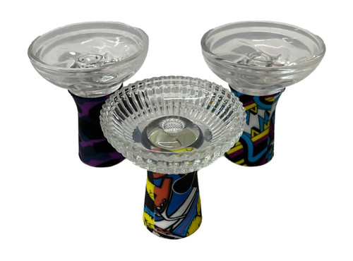 Hookah Bowls Glass & Silicone, Mix Colors