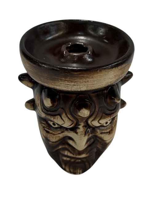Clay Hookah Bowl - Devil With Horns