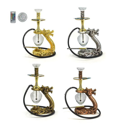 Aluminum & Resin Hookah - Dragon Design With LED and Remote