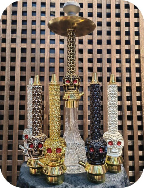 26" Aluminum Resin Hookah - Skull Stem