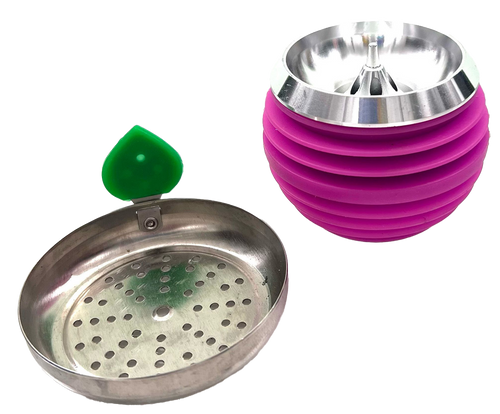 Silicone Hookah Bowl With Metal Screen- Apple