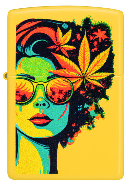 Zippo Lighter, 46019 Cannabis Blazing Beauty Design