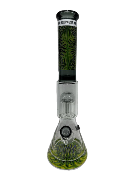 16" Water Pipe Beaker With Arm Tree Perc, Mixed Colors- Swirl