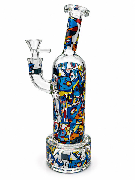 10" Water Pipe - Mosaic Stain Glass Effect
