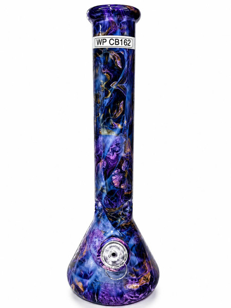 16" Water Pipe Beaker - Mix Color Glass