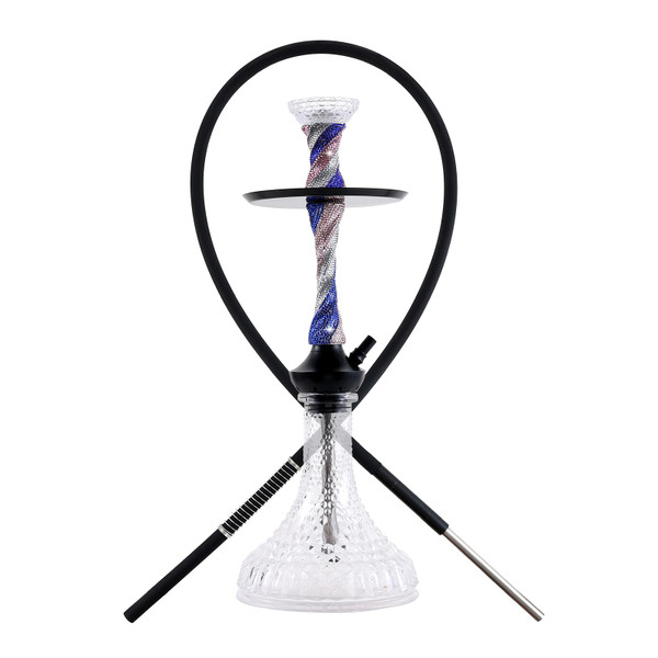 Aluminum + Glass Hookah -  Rhinestone Stem
