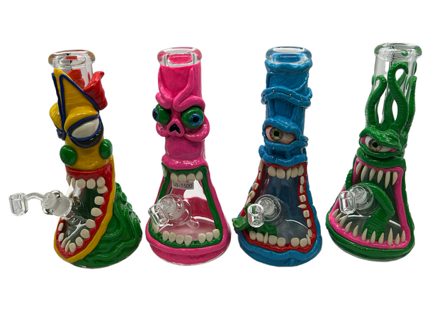 13" WP glass/clay 3D W/ banger monster face