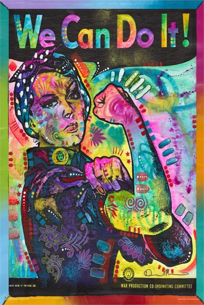 Psychedelic Rosie the Riveter by Dean Russo Poster 24" x 36"