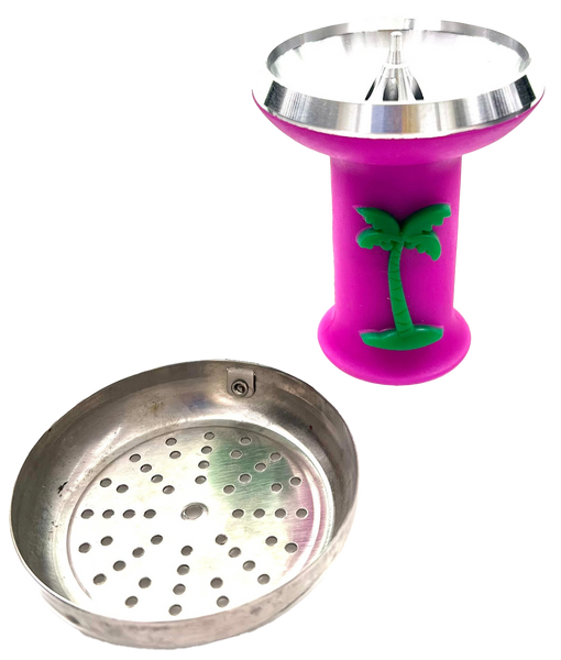 Hookah Bowl Silicone With Metal Screen - Palm Tree
