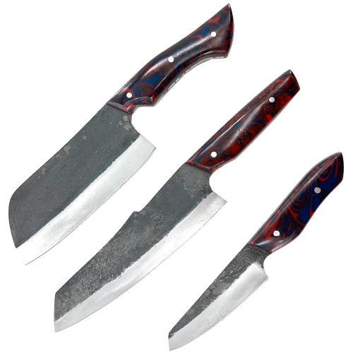 Oishee Japanese Style Carbon Steel Chef's Knives Set