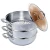 Tier  Heavy Duty Stainless Steel Food Steamer Vegetable Pot Stackable Pan Insert with Glass Lid