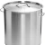 16" Silver Stainless Steel Stock Pot