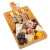 Bamboo Cheese Board and Knife Set - 12x8 inch Charcuterie Board with Magnetic Cutlery Storage - Wood Serving Tray with Handle