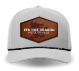 EKF leather Patch Trucker Cap-Silver/Black