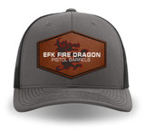 EFK Trucker Hat with printed leather patch- Charcoal