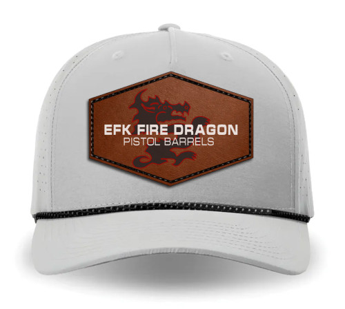 EKF leather Patch Trucker Cap-Silver/Black