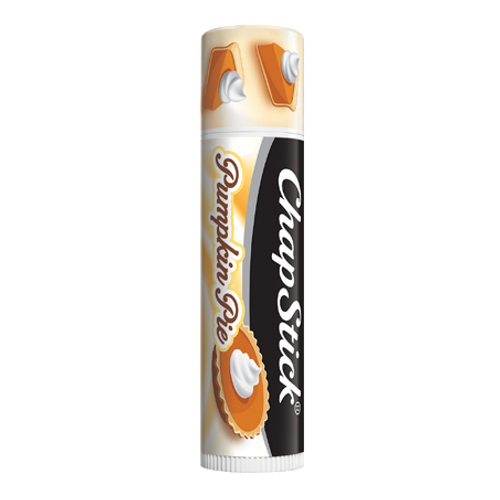 ChapStick® Pumpkin Pie lip balm in 0.12oz white and brown tube.