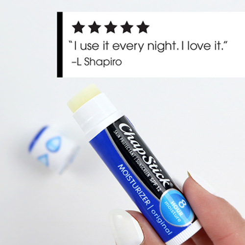 ChapStick® Moisturizer Original 2in1 softens and protects lips.