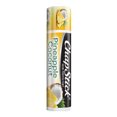 ChapStick® Pineapple Coconut lip balm in 0.12oz yellow & white tube.