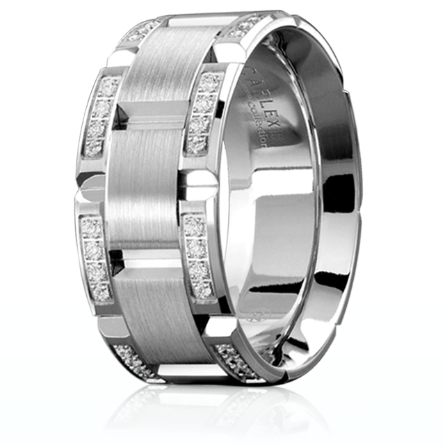 cartier mens white gold wedding bands