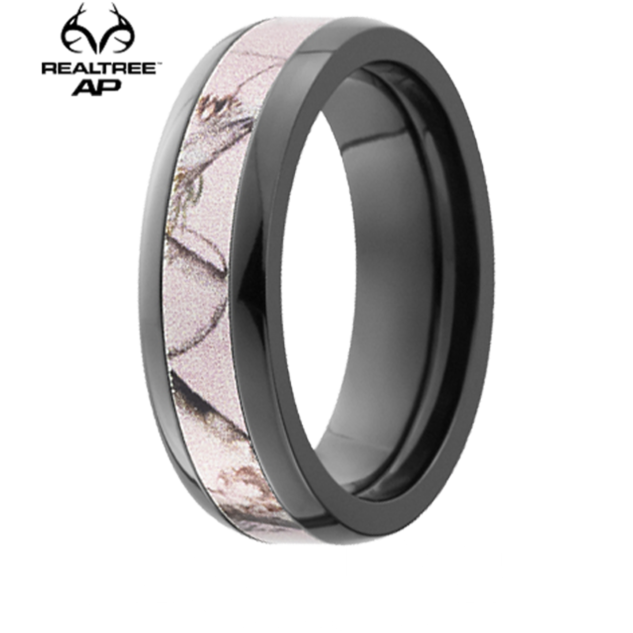 Amazon.com: SHARDON Women's 5mm Titanium Pink Tree Camo Wedding Ring with  Prong Setting White Princess Cutting CZ Stone Size 5 : Clothing, Shoes &  Jewelry