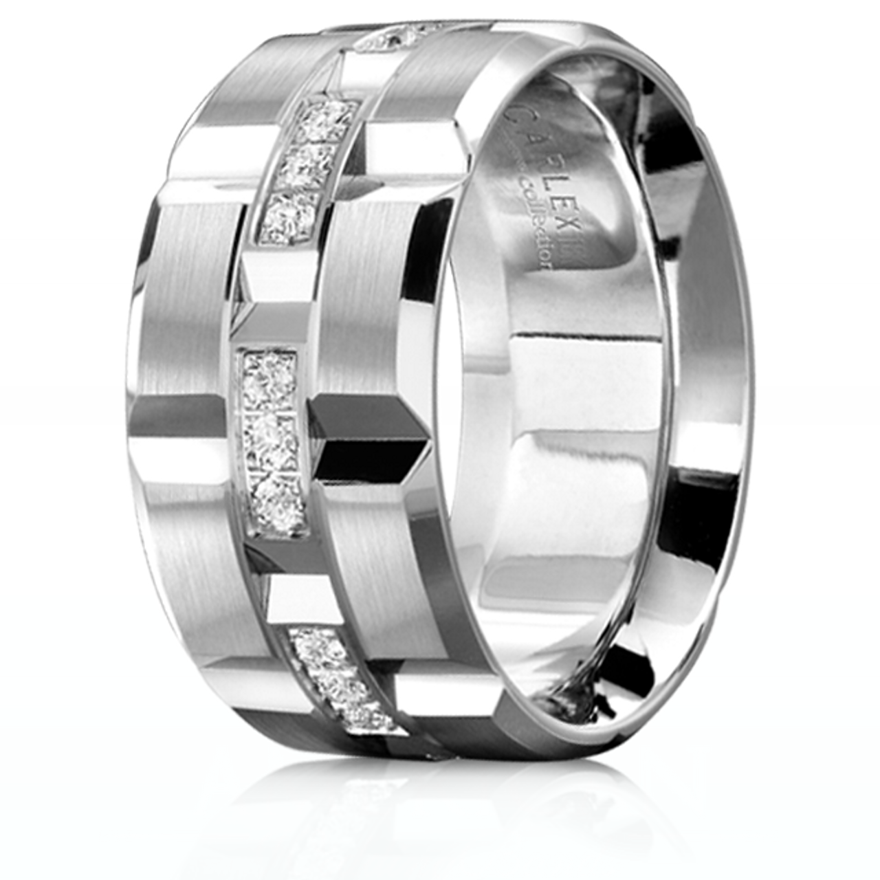 His CARLEX Platinum Diamond Wedding Ring WB-9166-Z10