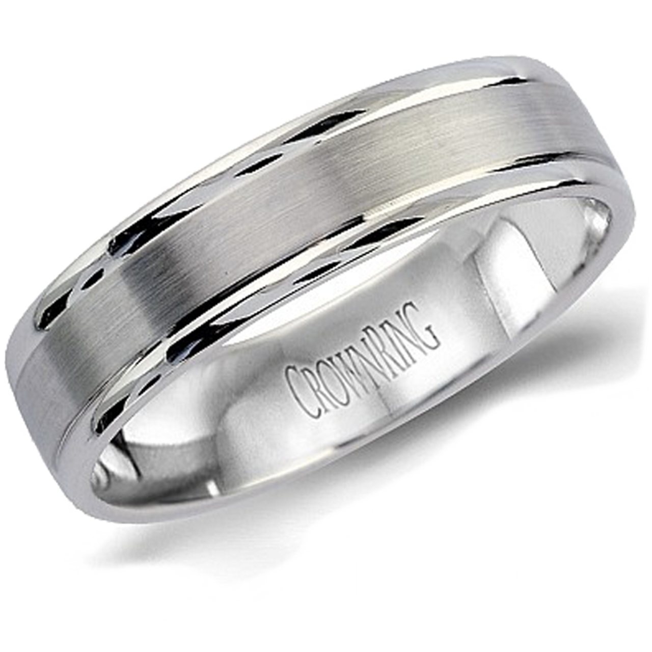 Beveled Men's Wedding Ring in Palladium (7mm)