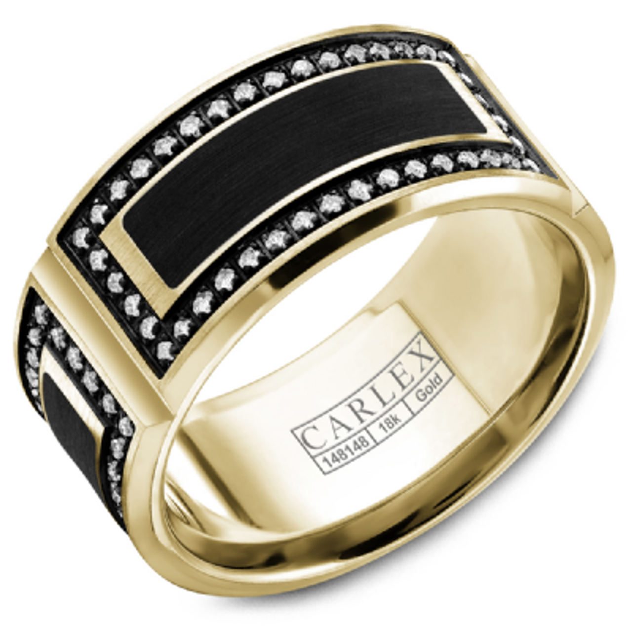 Triton 4MM Forged Carbon + 14K Gold Ring - Faceted Profile with Bevel – C.  F. Reuschlein Jewelers