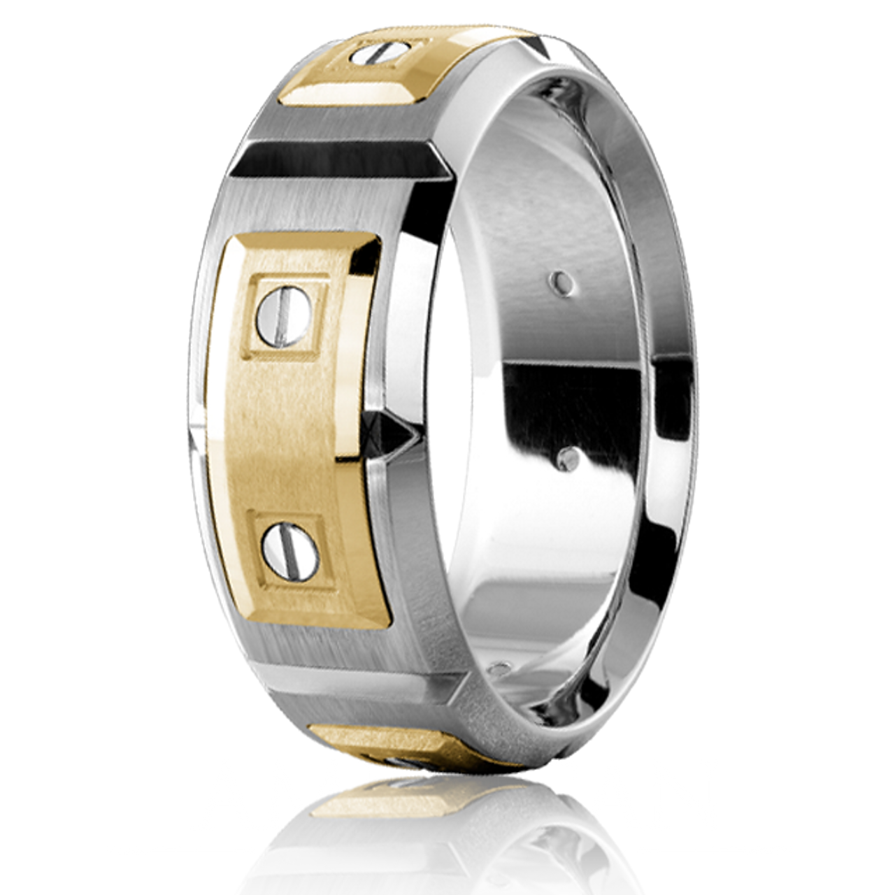 Buy his CARLEX Platinum & 18kt Yellow Gold Weddding Ring WB Buy his CARLEX Platinum & 18kt Yellow Gold Weddding Ring WB