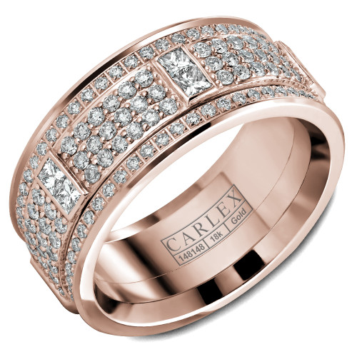CARLEX CX1-0028RR 10MM 18kt Rose Gold Diamond Wedding Band (1.98ct)