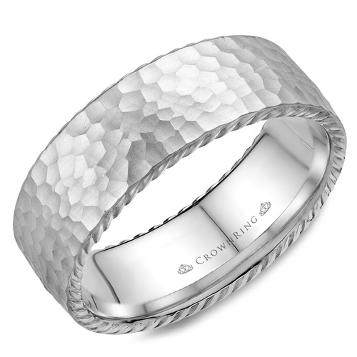 8mm 18kt Gold Hammered Ring Rope Collection by Crown Ring - WB-004R8Y-S ...
