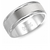 Crown Ring WB-7134-SP 8mm Stone Finish 14kt White Gold - Comfort Fit