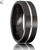 TORQUE Black Cobalt White Center Grooved 7mm Comfort Fit Ring CBB-7014