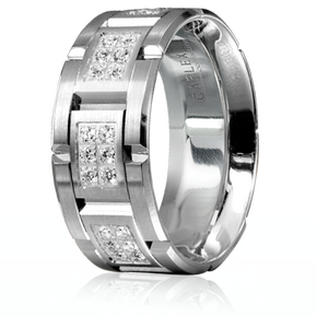 His CARLEX Platinum Diamond Wedding Ring WB-9166-Z10