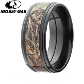 Buy online this Lashbrook Mossy Oak 9mm Camo Inlay Black Zirconium Wedding  Ring with Cross-Satin Finish - Style # 9FGE15 from AWB & Co.