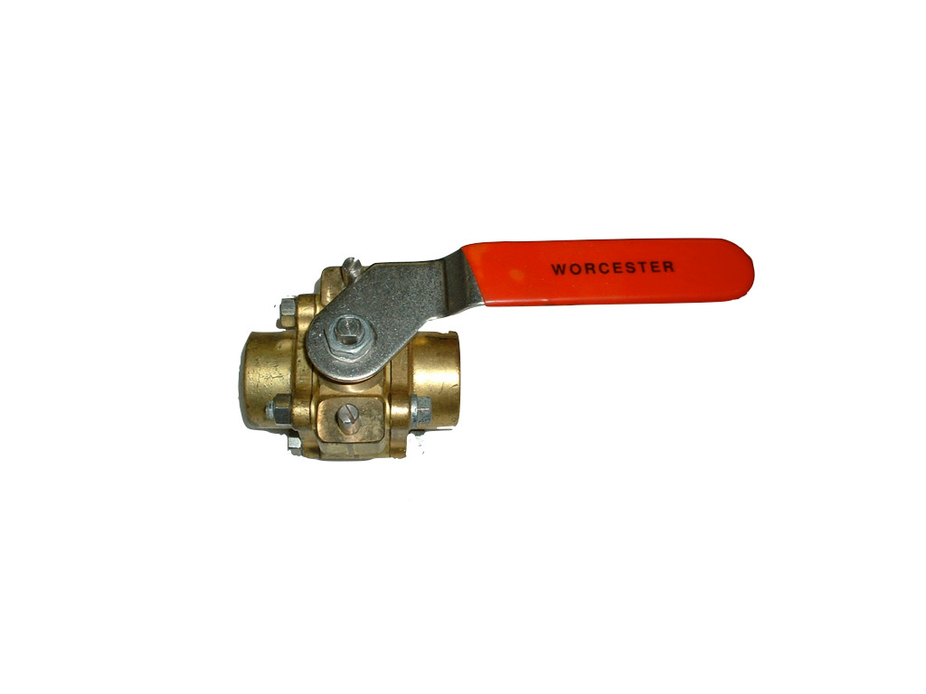 Worcester Series 44, 3 piece, non-extended stem ball valve