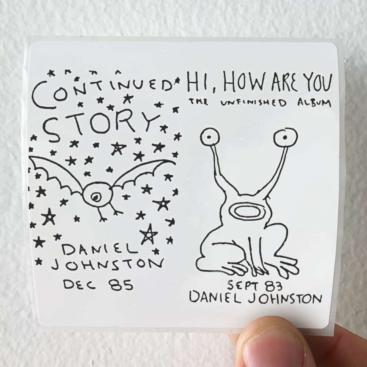 Daniel Johnston Continued Story Hi How Are You Album Cover Sticker