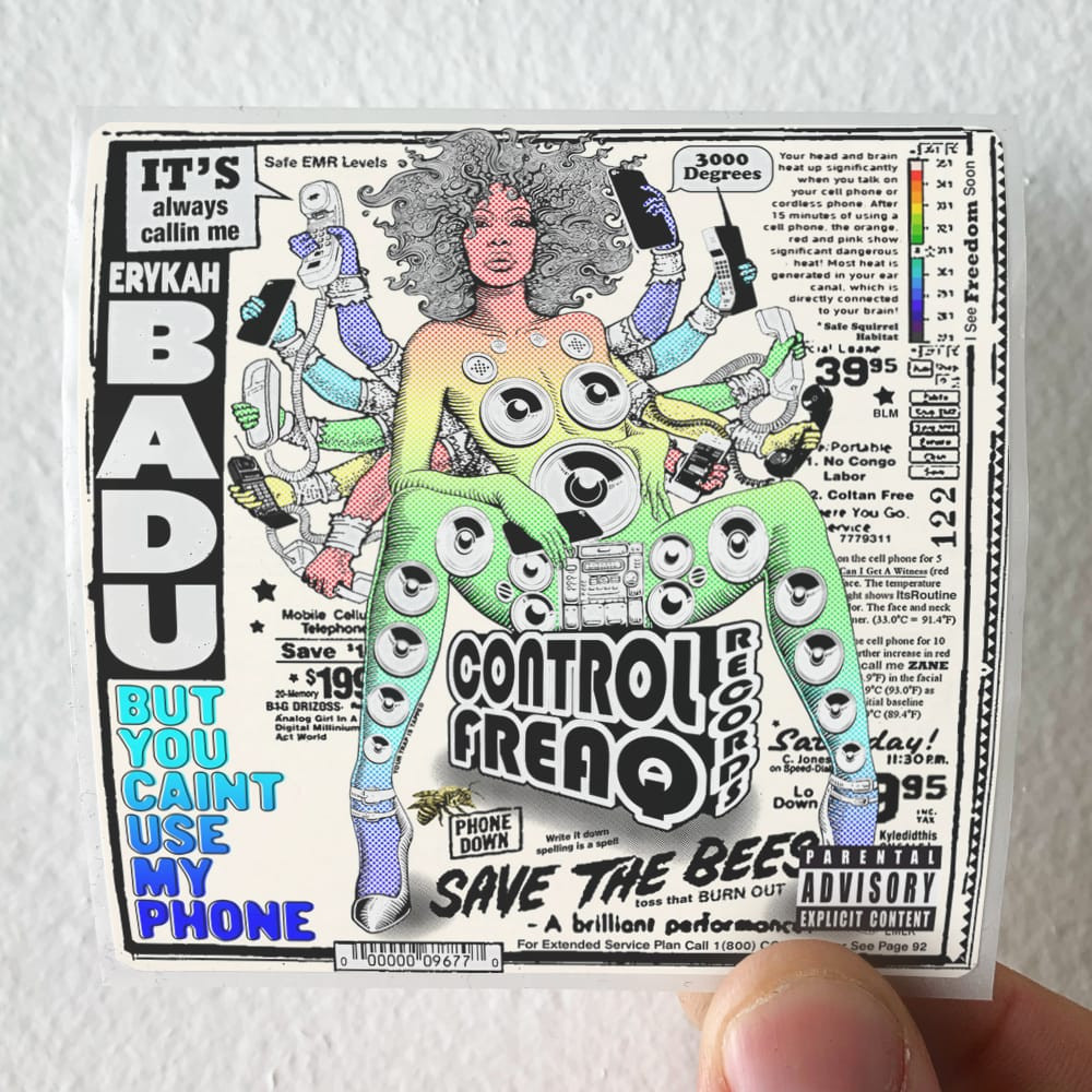 Erykah Badu But You Caint Use My Phone 5 Album Cover Sticker