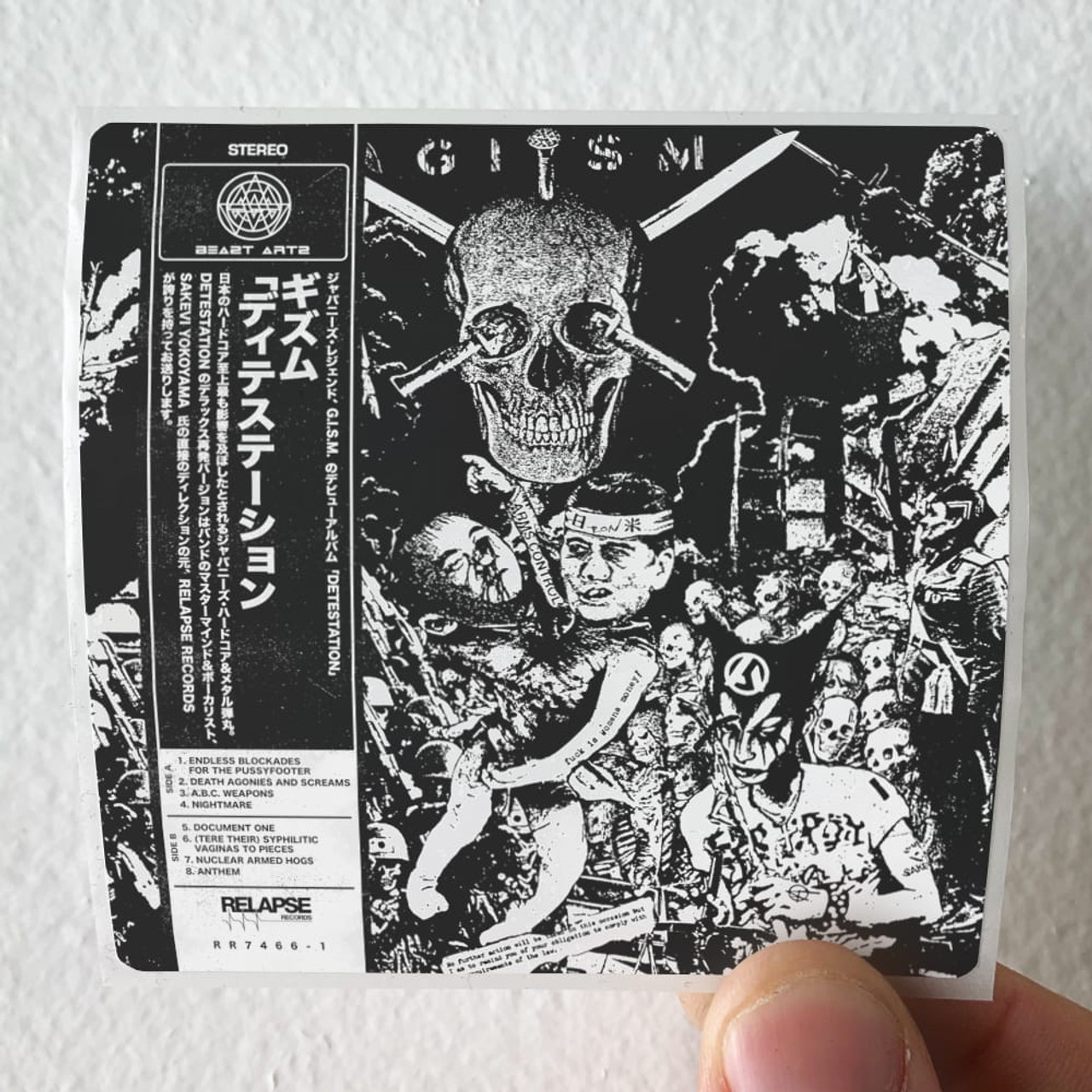 GISM Detestation 1 Album Cover Sticker