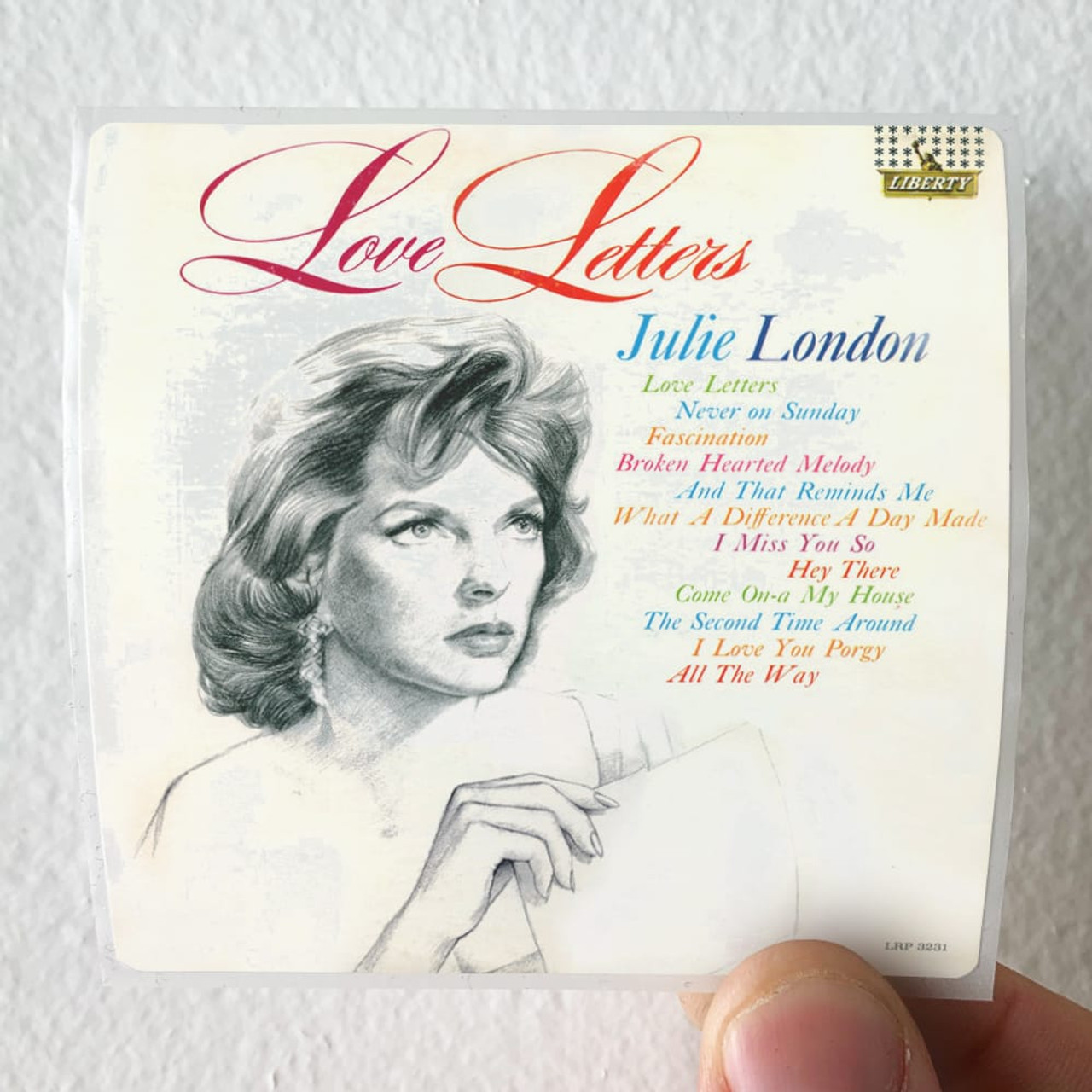 Julie London Love Letters Album Cover Sticker