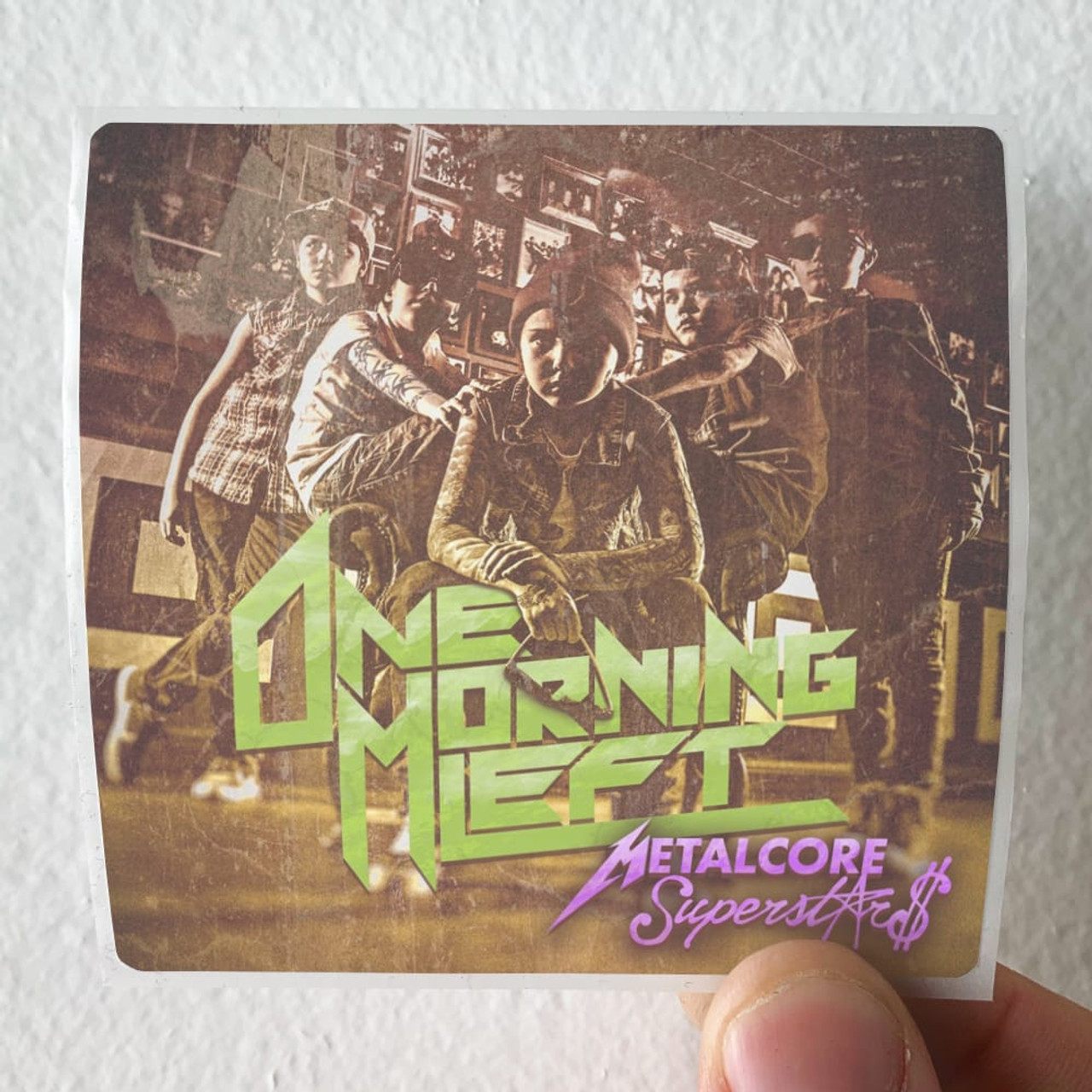 One Morning Left Metalcore Superstars Album Cover Sticker