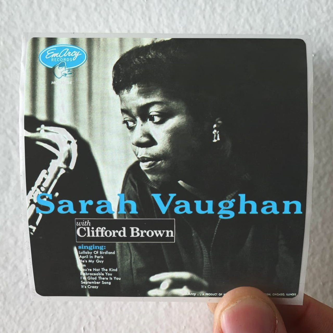 Sarah Vaughan Sarah Vaughan With Clifford Brown Album Cover Sticker