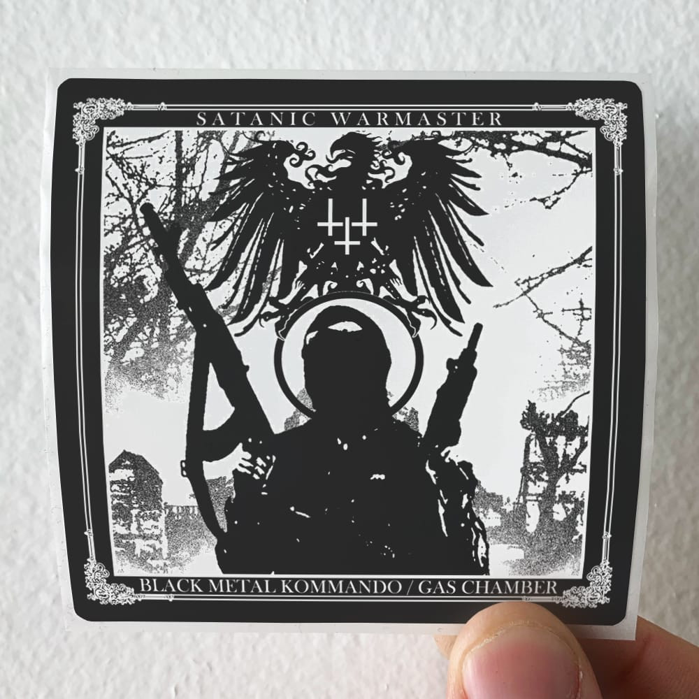 Satanic Warmaster Black Metal Commando Gas Chamber Album Cover Sticker