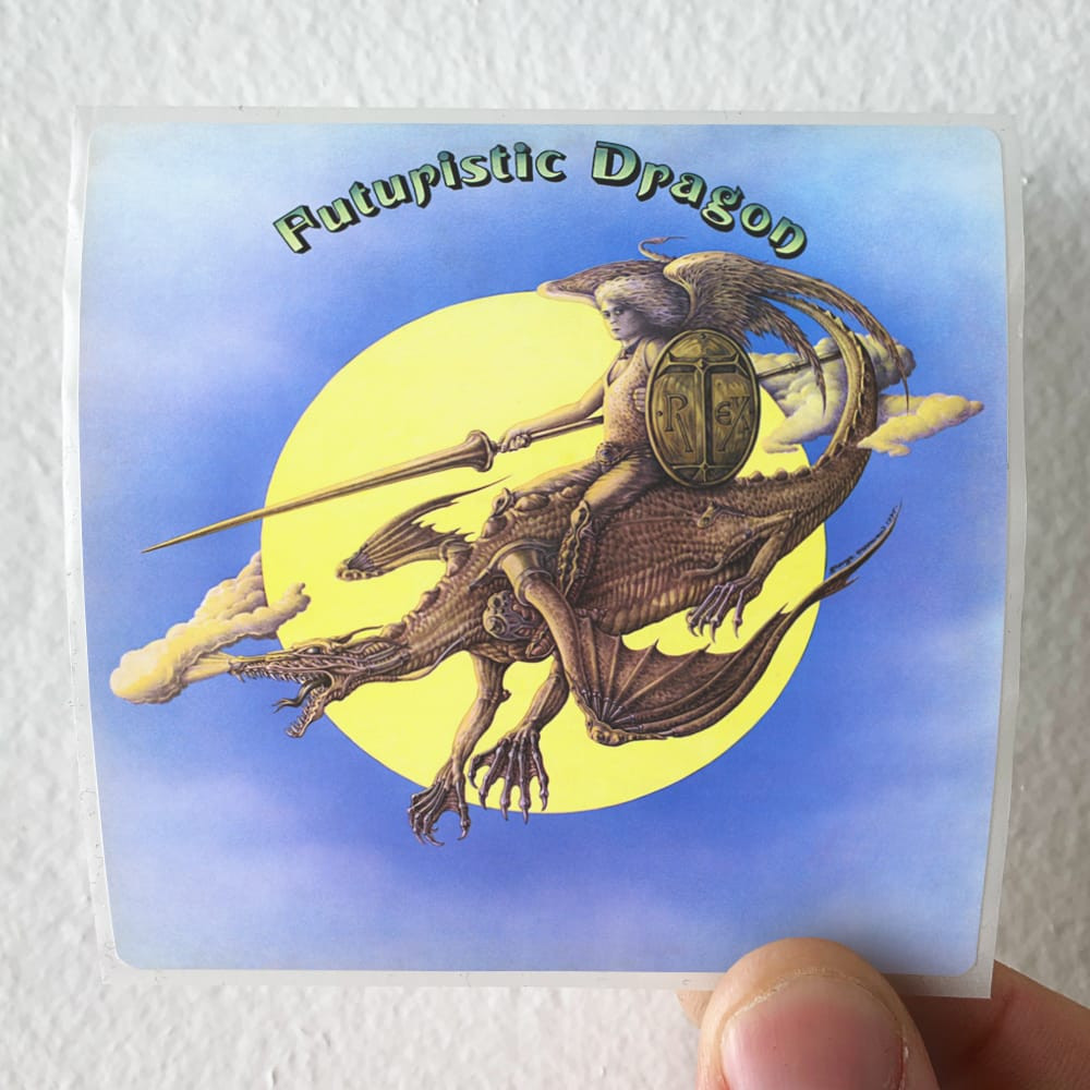 T Rex Futuristic Dragon Album Cover Sticker