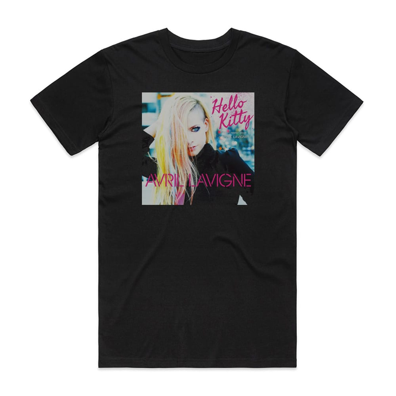 Avril Lavigne Hello Kitty Album Cover T-Shirt Black