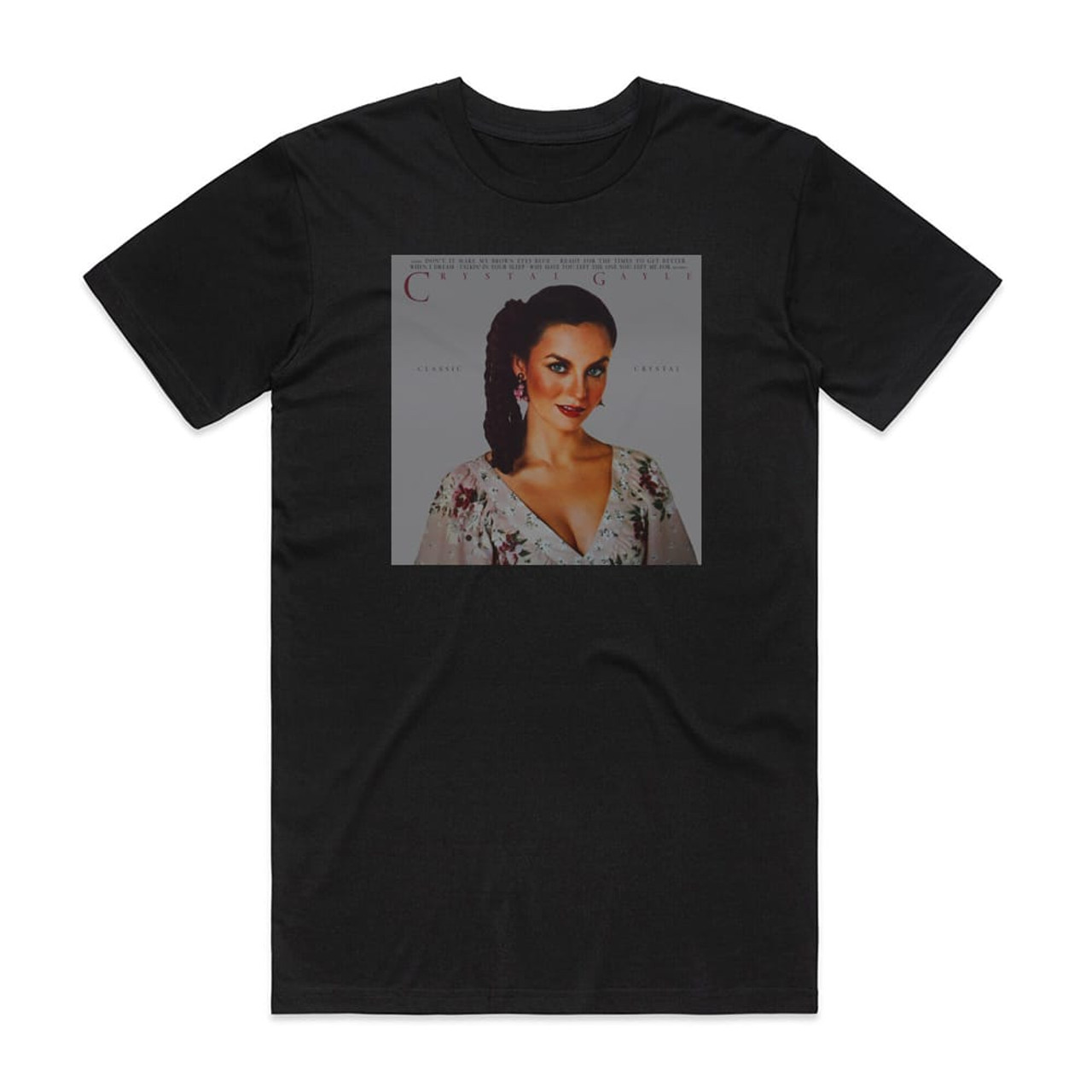 Crystal Gayle Classic Crystal Album Cover T-Shirt Black