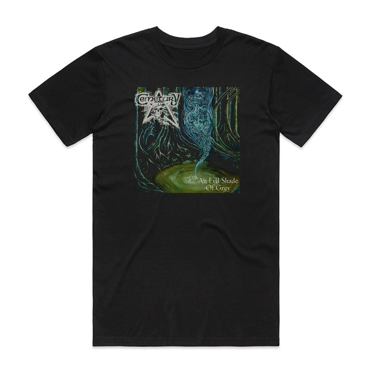 Cemetary An Evil Shade Of Grey Album Cover T-Shirt Black