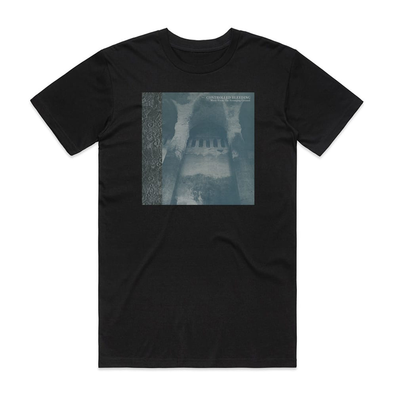 Controlled Bleeding Music From The Scourging Ground Album Cover T-Shirt  Black